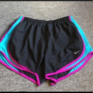 Black, blue & pink Nike Dri Fit running shorts